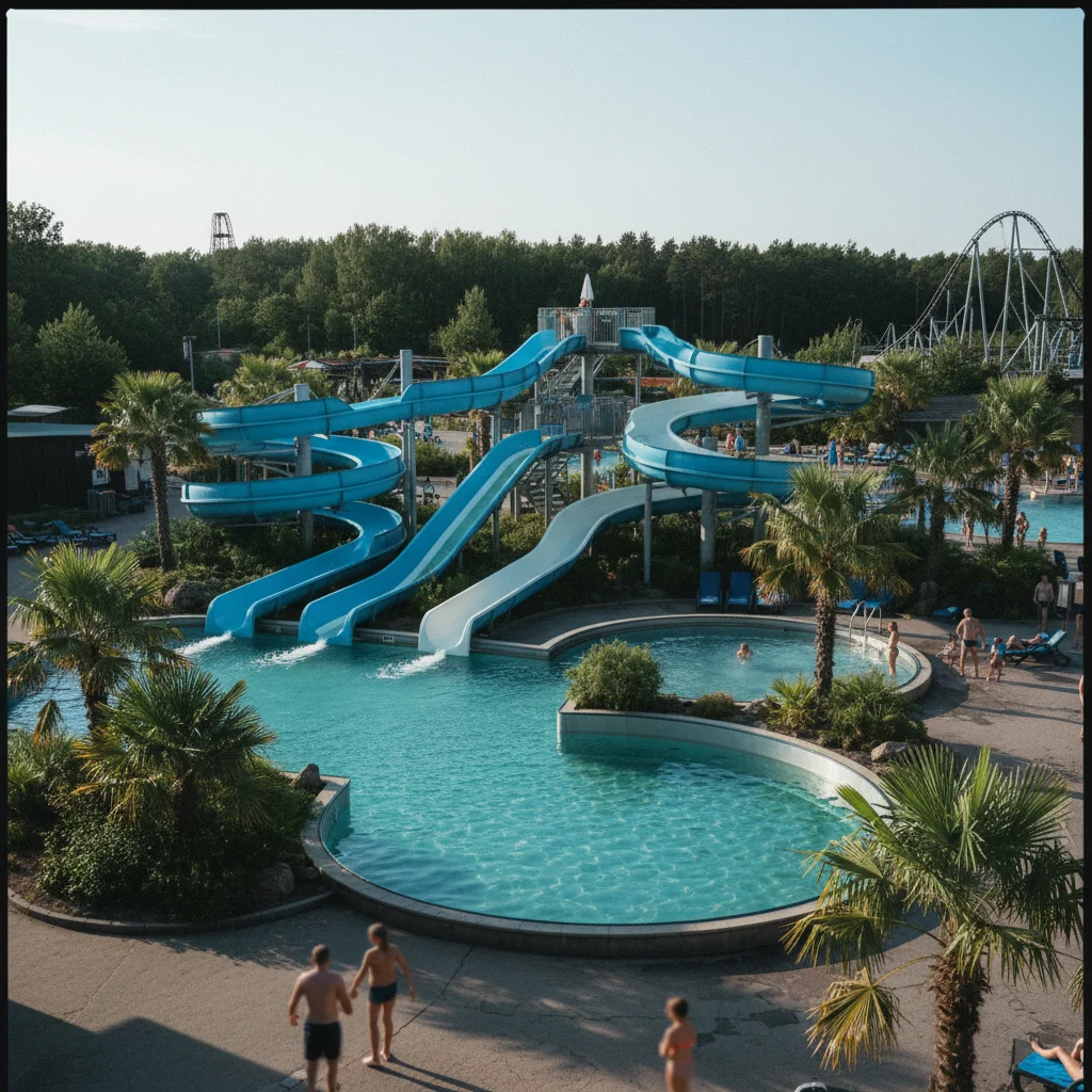 Wasserrutschen und Pools im Aquapark des Faarup Sommerland