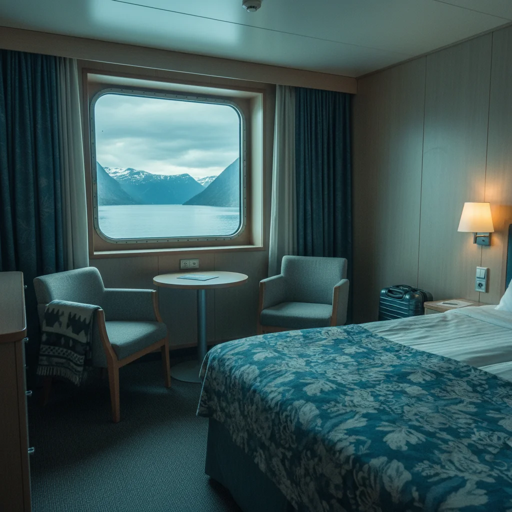Komfortable Außenkabine auf einer Norwegen-Fähre