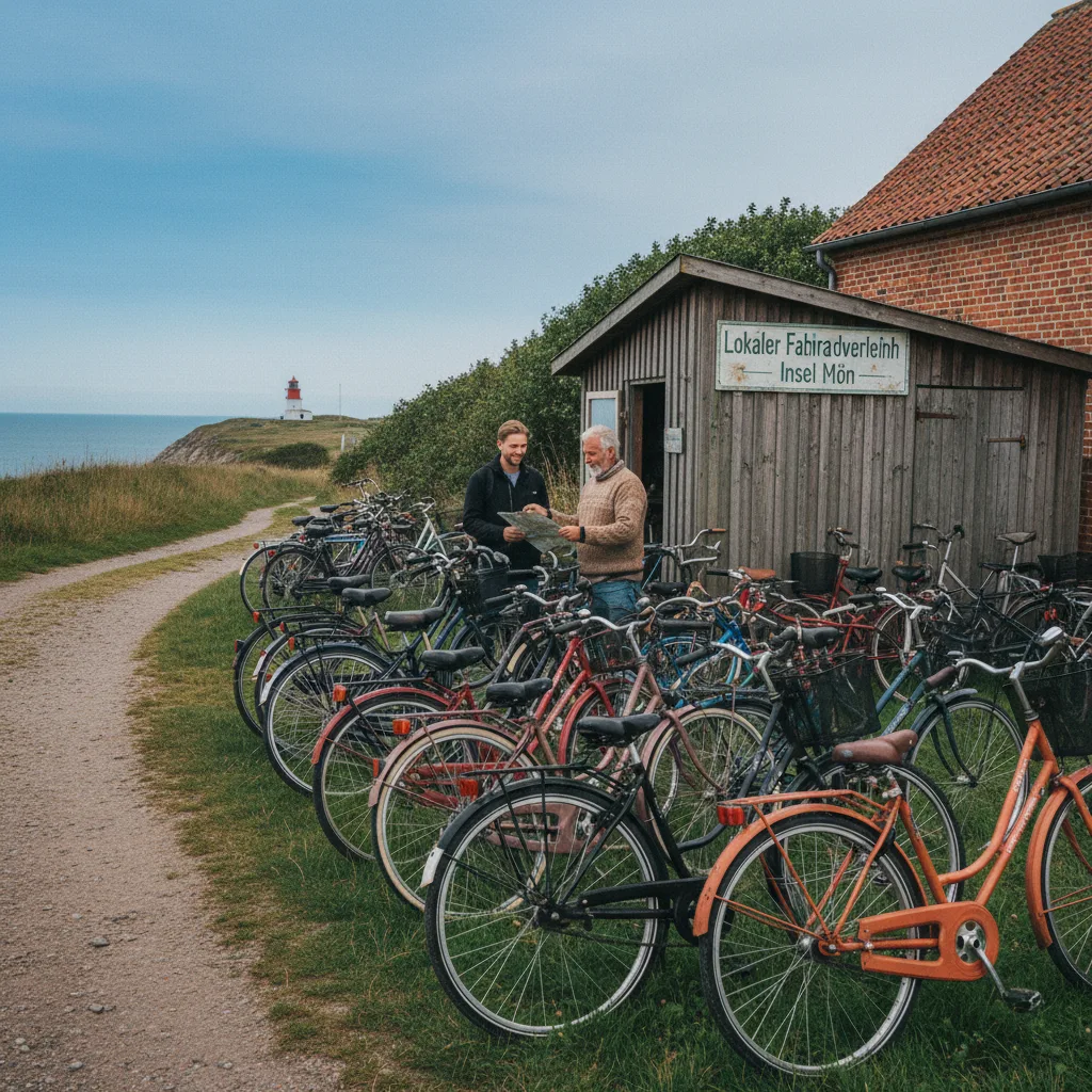 Lokaler Fahrradverleih auf einer dänischen Insel