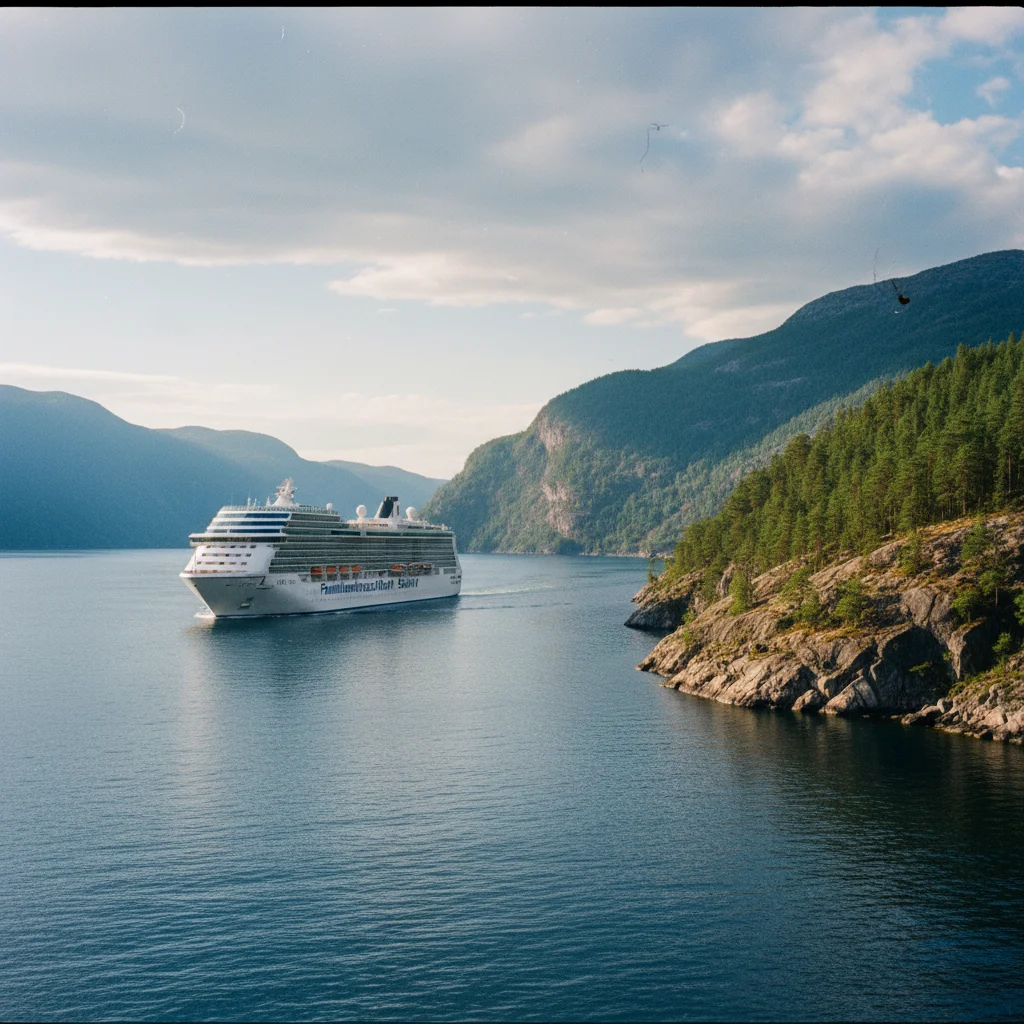 Kreuzfahrtschiff in einem norwegischen Fjord