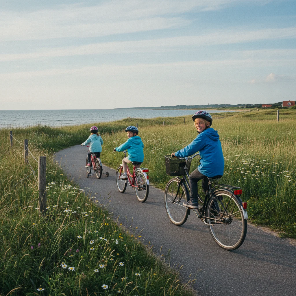 Kinder auf Fahrrädern in Dänemark