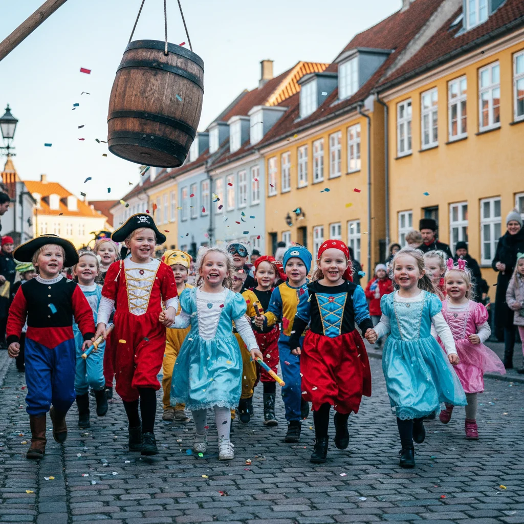 Fröhliche Kinder beim Fastelavn-Fest in Dänemark