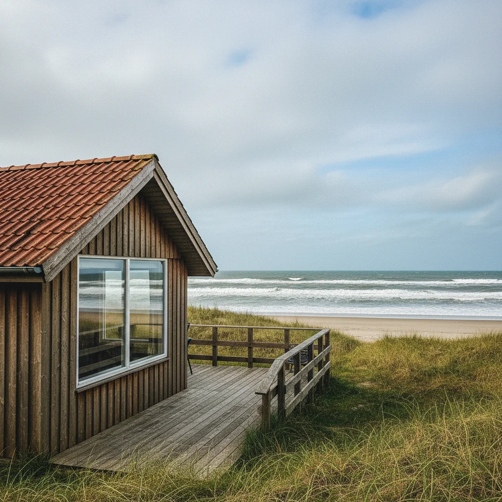 Ferienhaus an der dänischen Nordseeküste mit Blick auf die Brandung