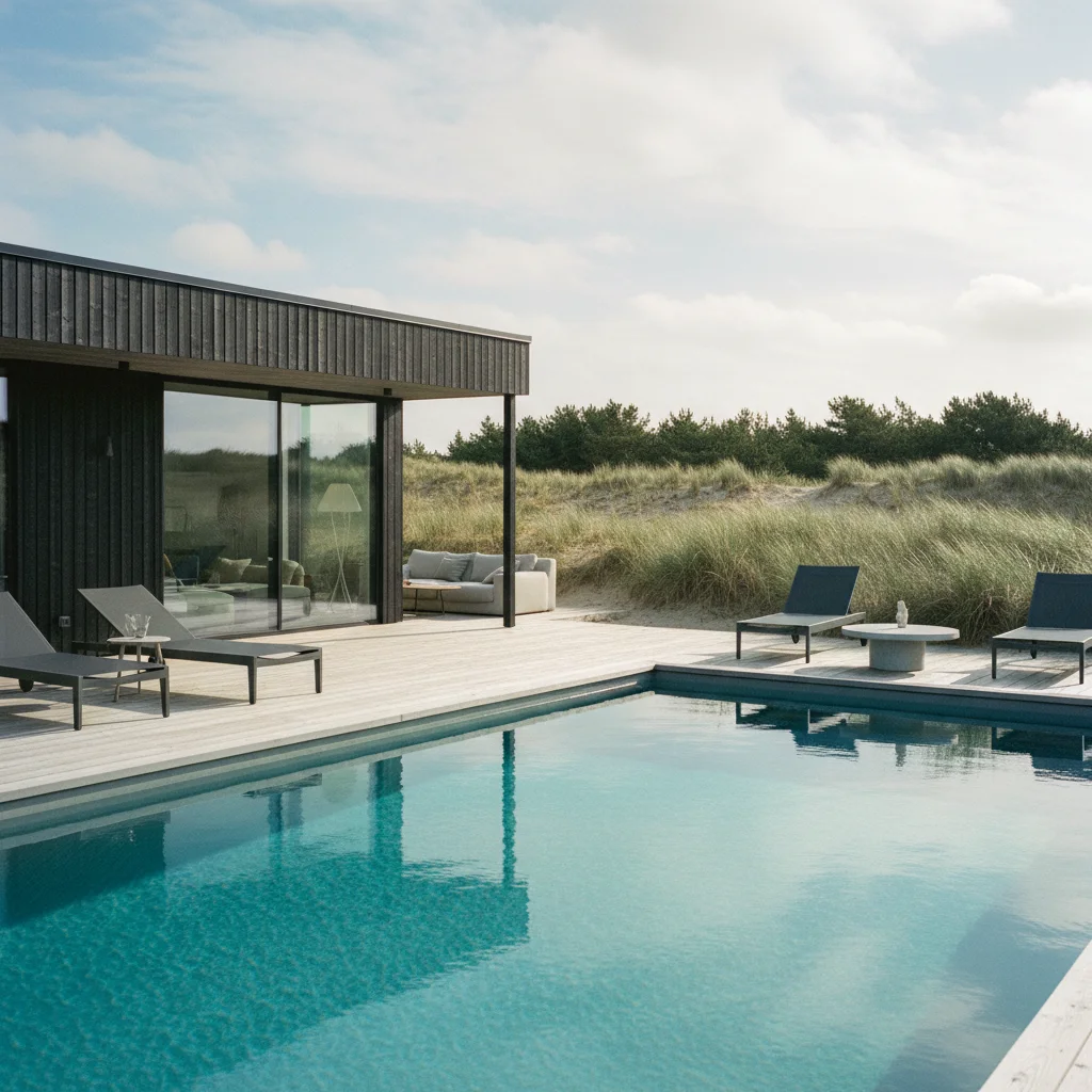Luxuriöses dänisches Ferienhaus mit großem Pool und Designermöbeln