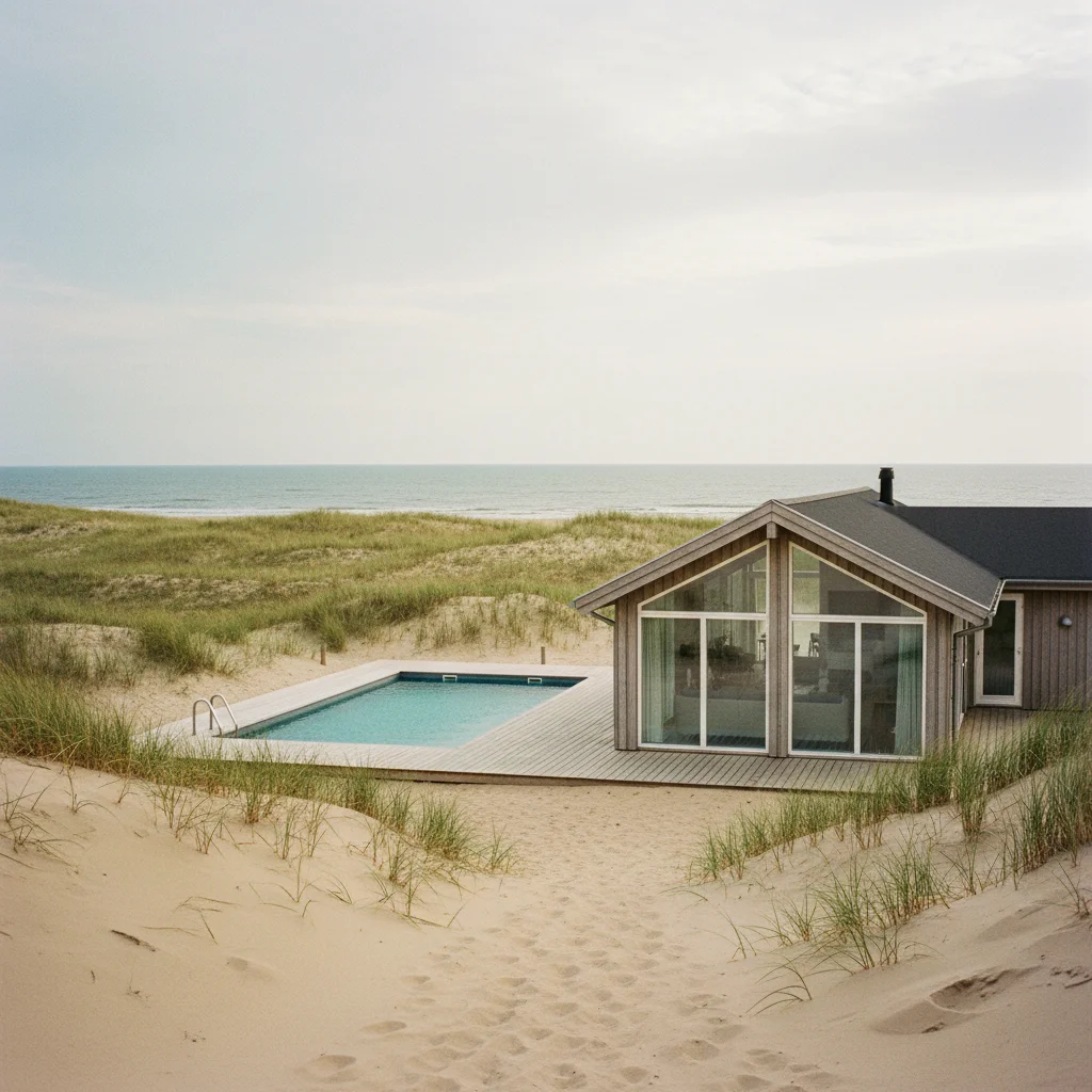 Ferienhaus mit Pool in den Dünen der dänischen Nordseeküste