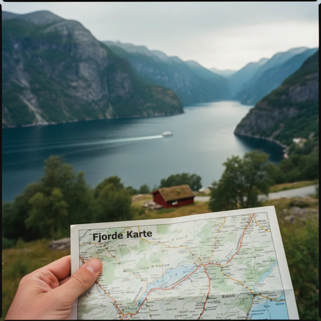 Übersichtskarte der wichtigsten norwegischen Fjorde von Süd nach Nord