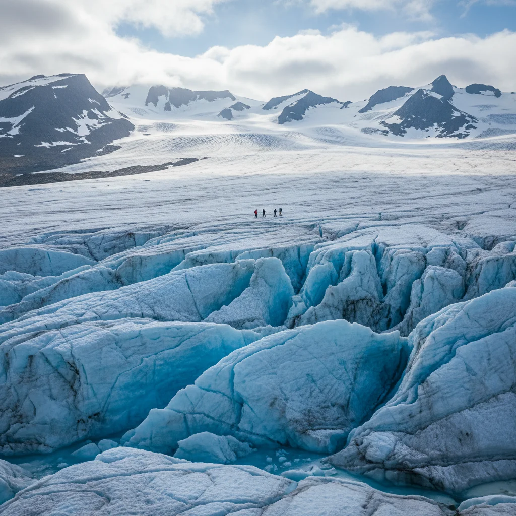 Panoramablick auf den Folgefonna-Gletscher