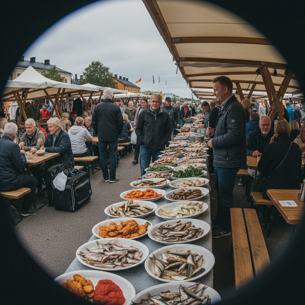 Der traditionelle Heringsmarkt Silakkamarkkinat am Hafen von Helsinki