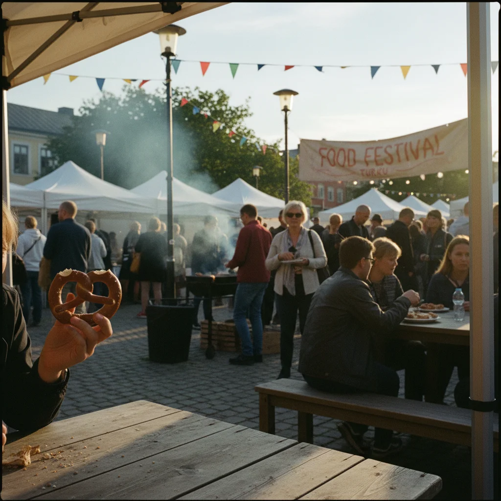 Kulinarisches Festival in Turku am Fluss Aura