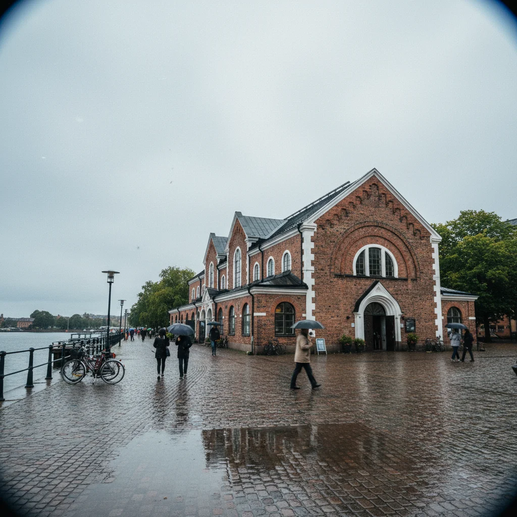 Außenansicht der Feskekörka in Göteborg mit ihrem kirchenähnlichen Gebäude