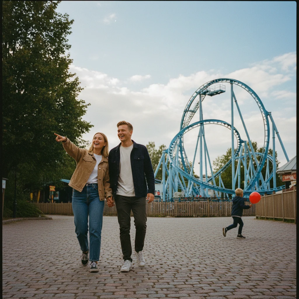 Särkänniemi Freizeitpark in Tampere am Näsijärvi-See