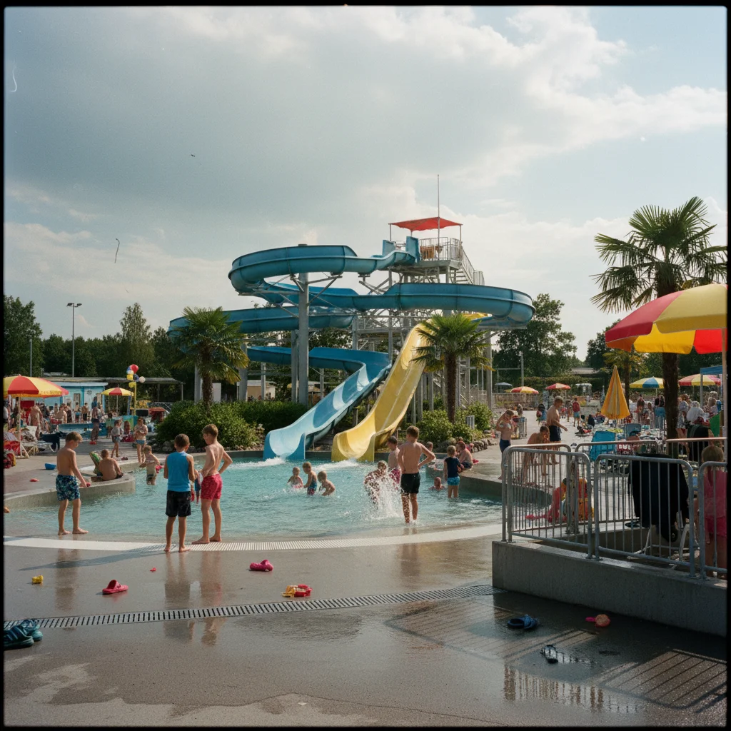 Wasserpark mit Rutschen in Finnland