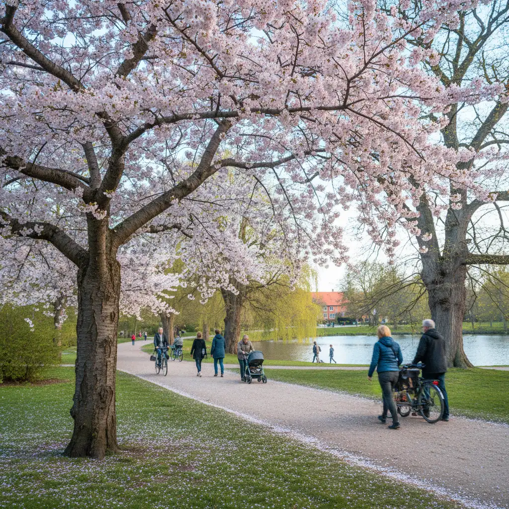 Kirschblüte in einem dänischen Park