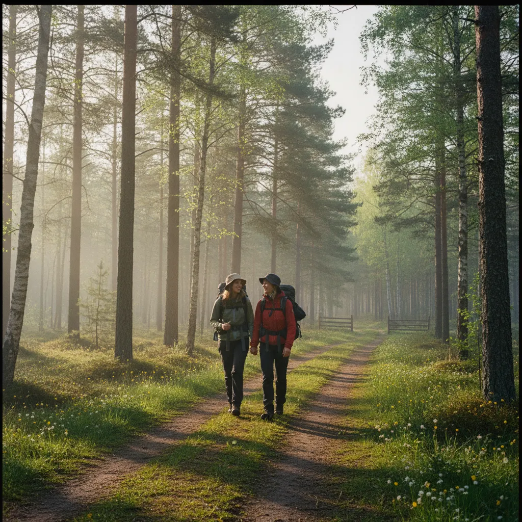 Frühlingslicht über einer finnischen Landschaft