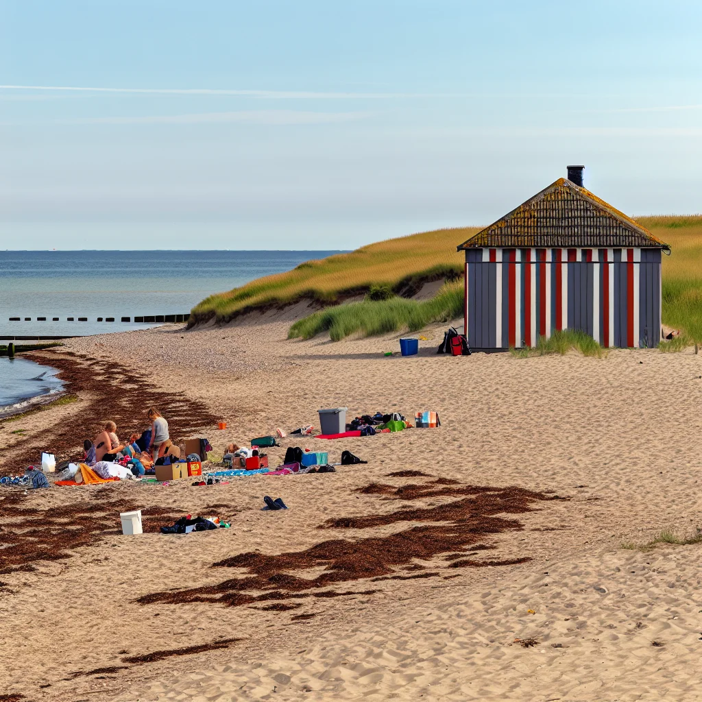 Sandstrand an der Küste von Fünen im Sommer