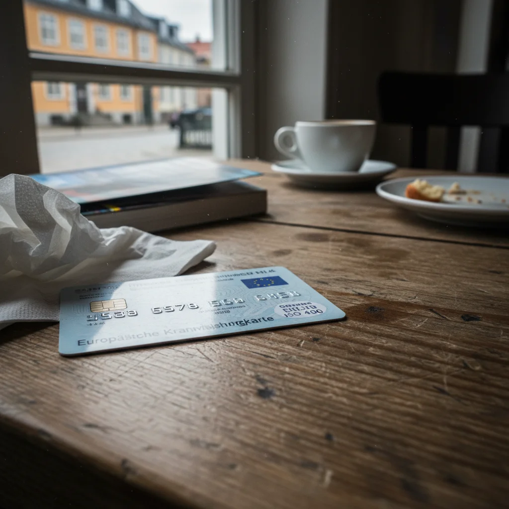 Europäische Krankenversicherungskarte (EHIC) auf einem Tisch