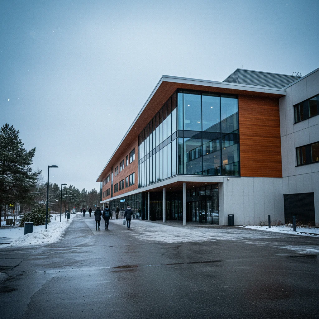 Modernes schwedisches Krankenhaus von außen