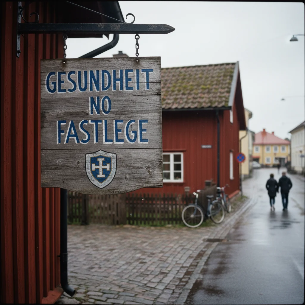 Norwegische Arztpraxis mit Empfangsbereich