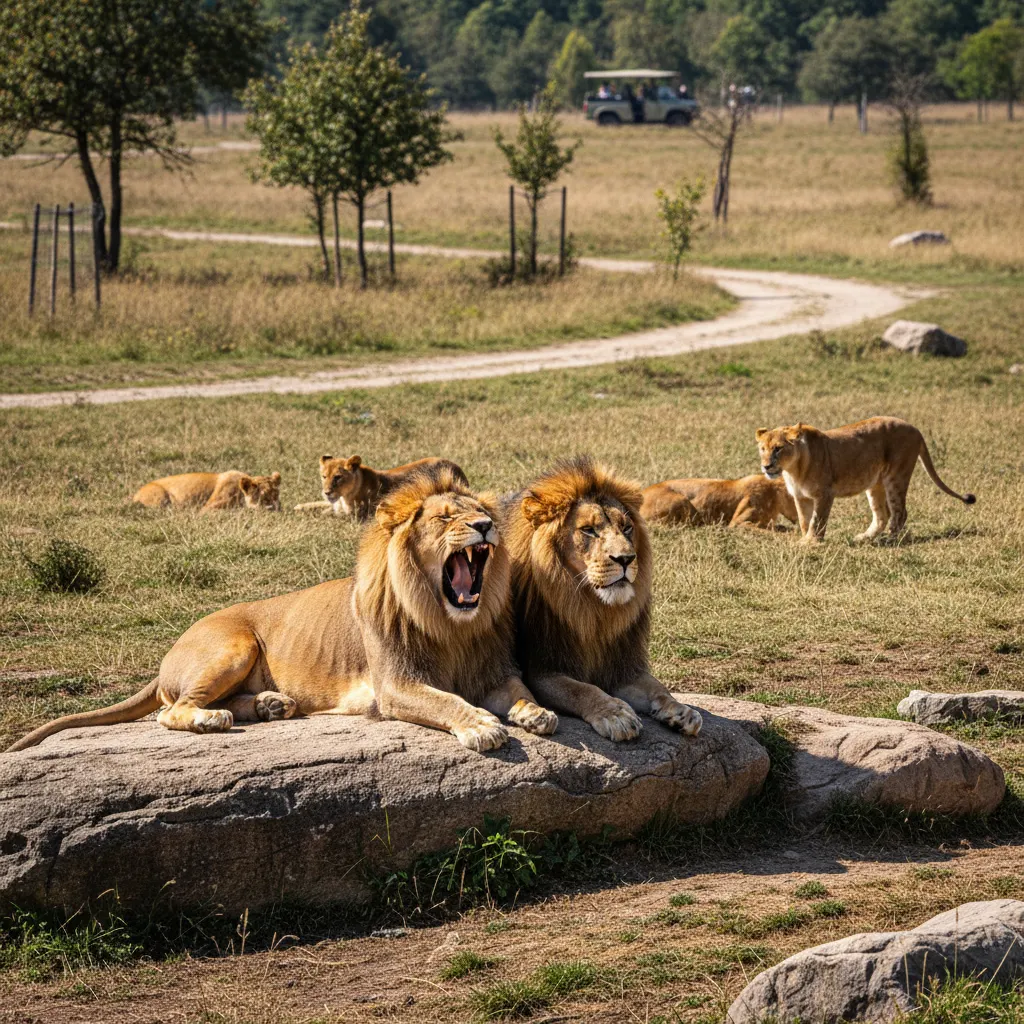Löwen im Givskud Zoo Safari-Park