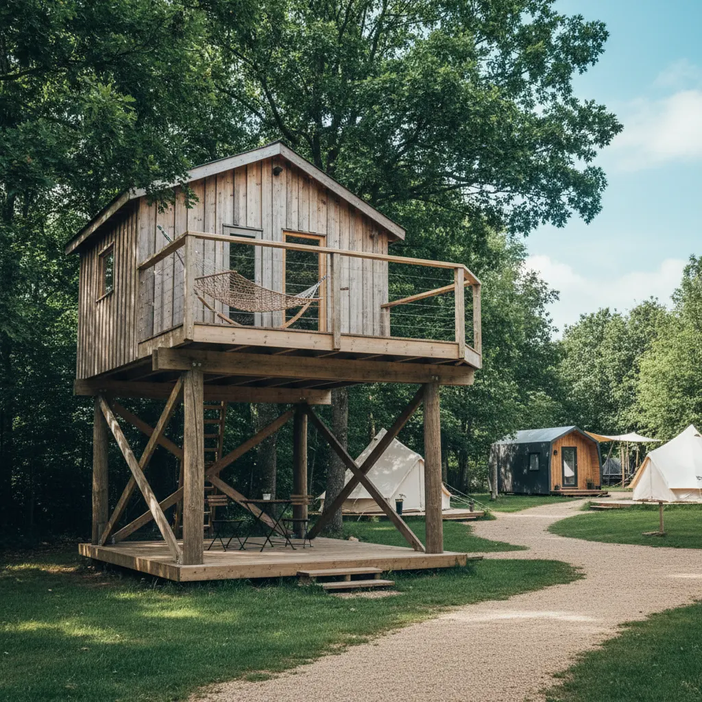 Baumhaus auf einem Glamping-Platz in Dänemark