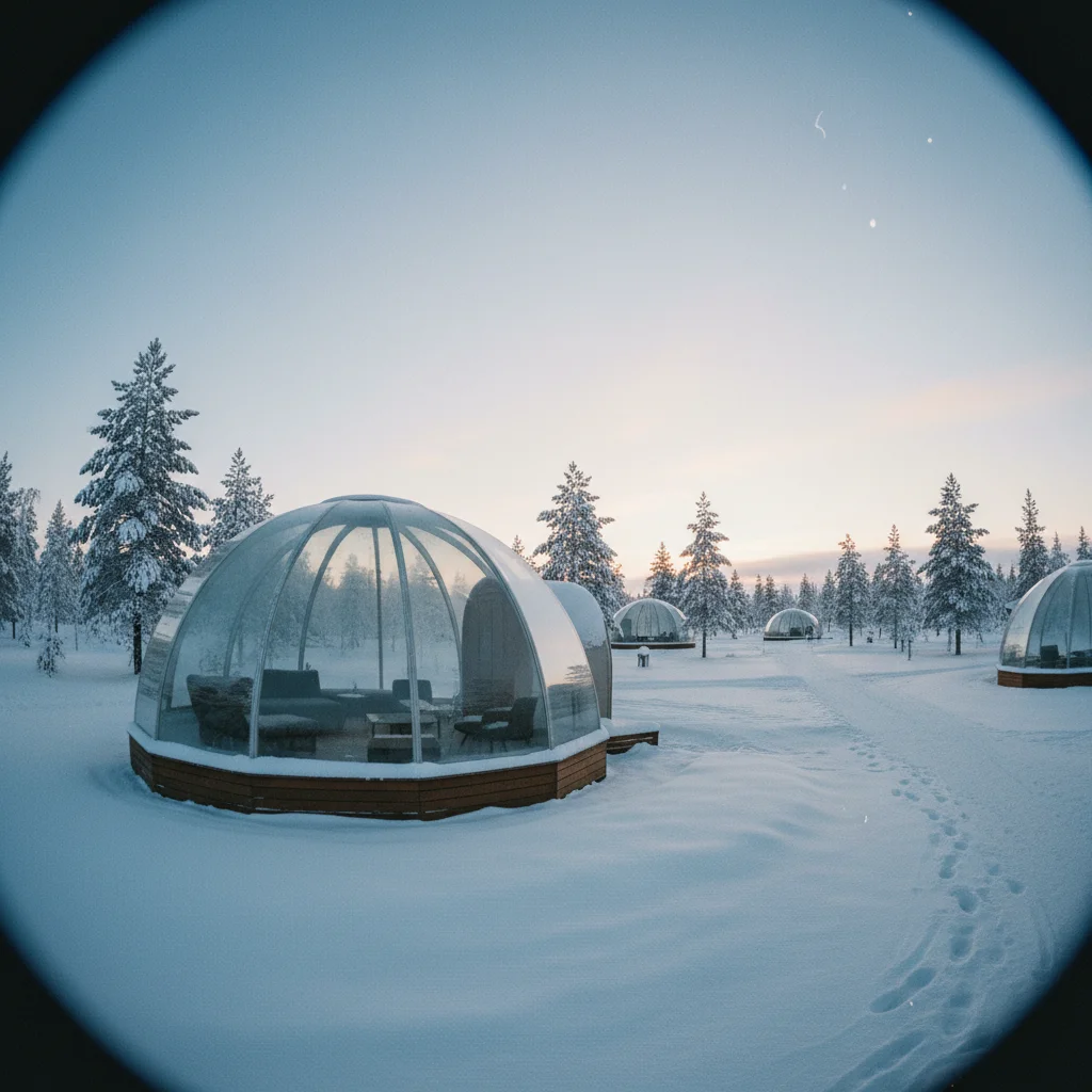 Glasiglus im Kakslauttanen Arctic Resort unter Nordlichtern