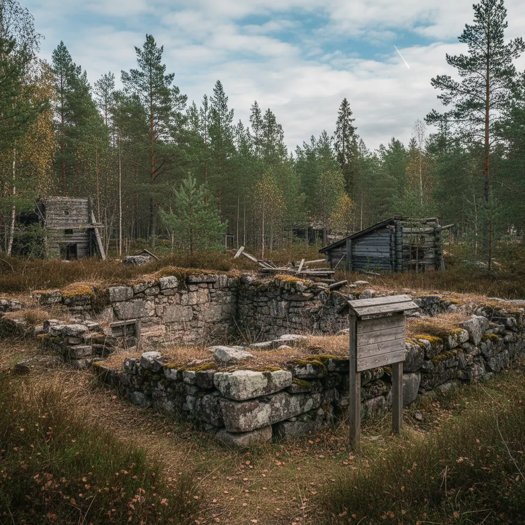 Historische Goldmine Ädelfors in Småland, Schweden