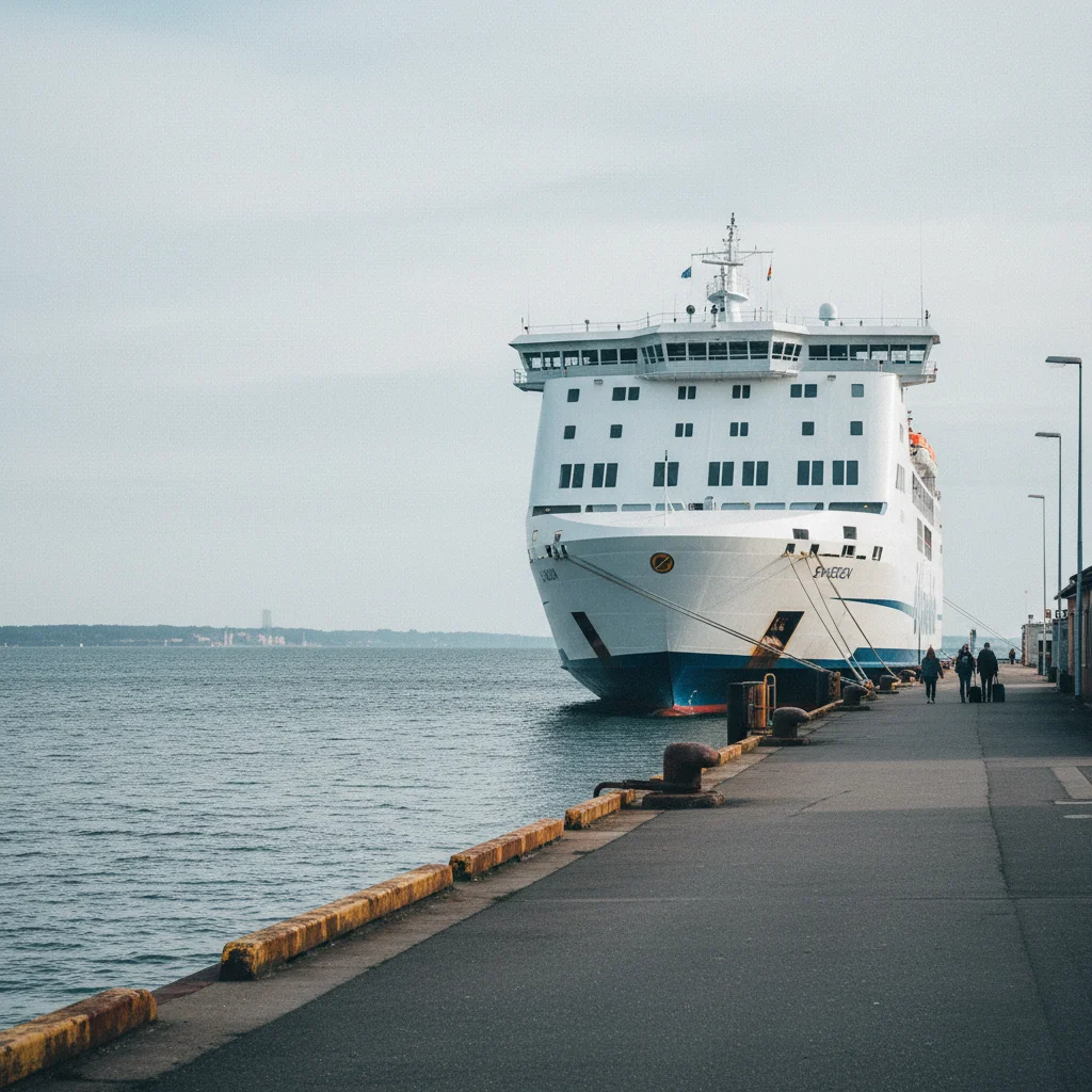 Fährhafen von Grenaa mit Fähre nach Schweden am Kattegat