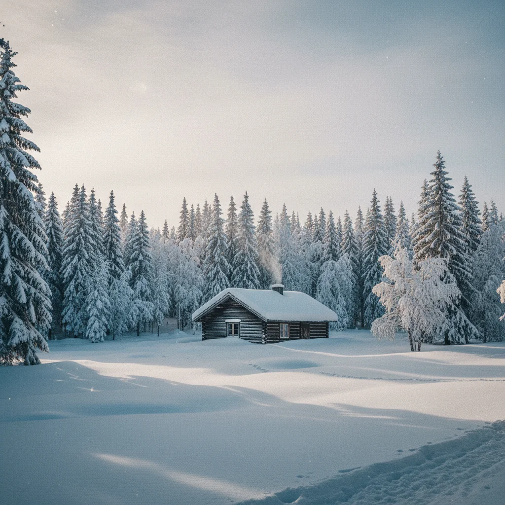 Winterlandschaft im Gudbrandsdal mit verschneiten Bergen