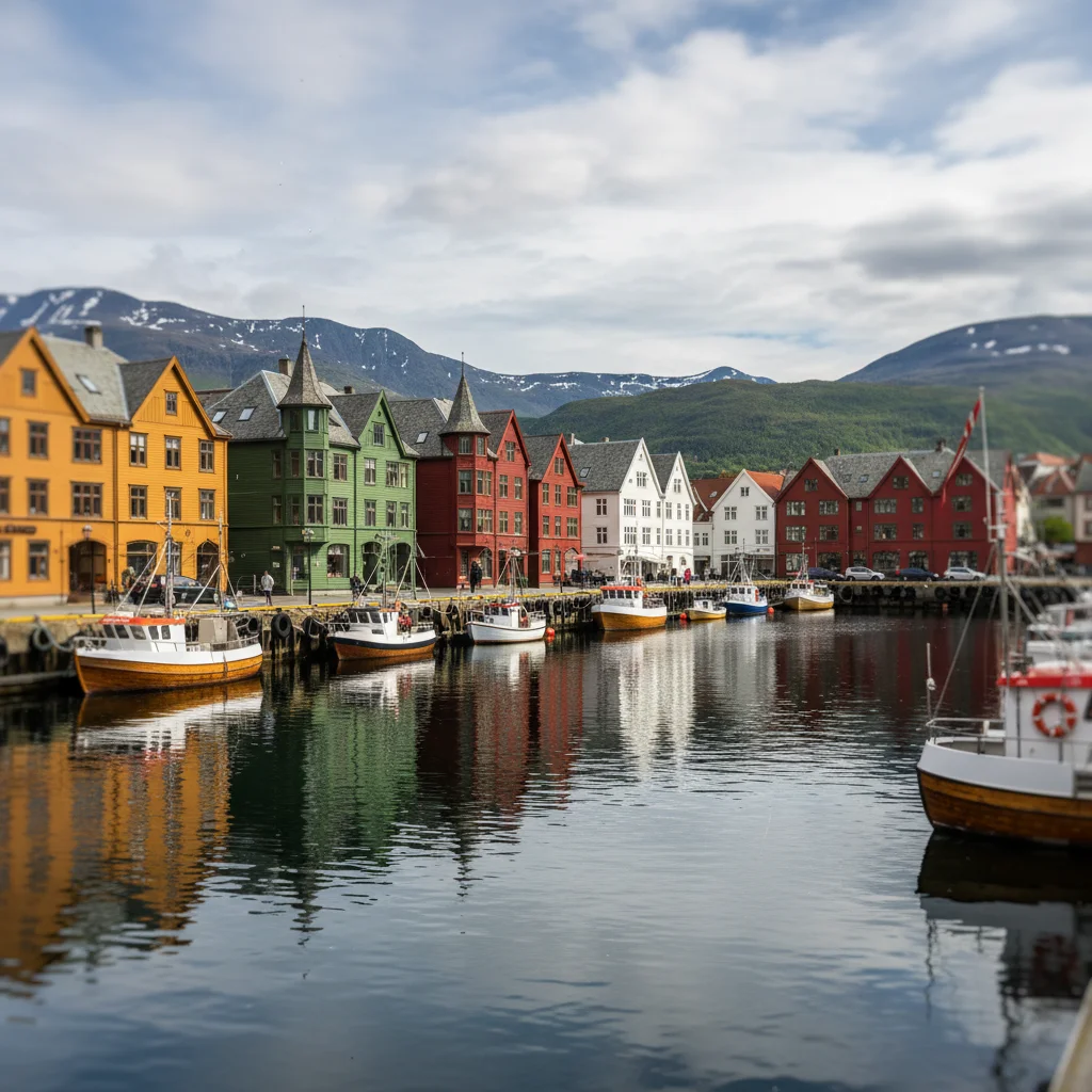 Jugendstilhäuser am Hafen von Ålesund