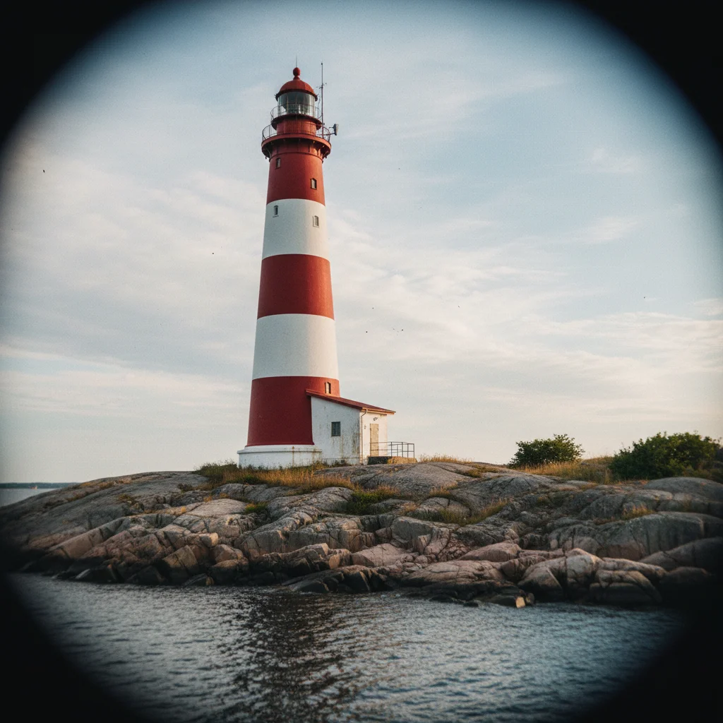 Leuchtturm auf der Insel Russarö vor Hanko