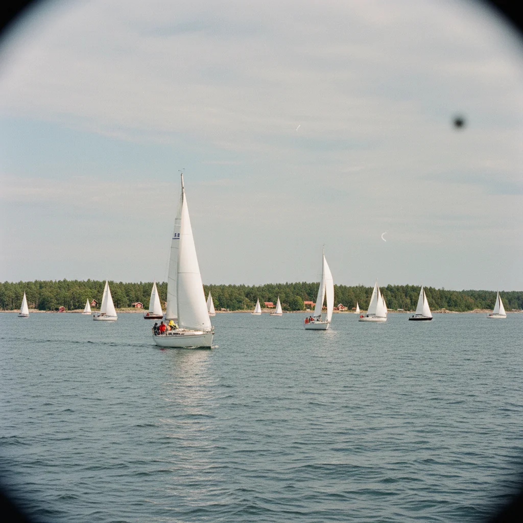 Segelboote bei der Hanko Regatta auf der Ostsee