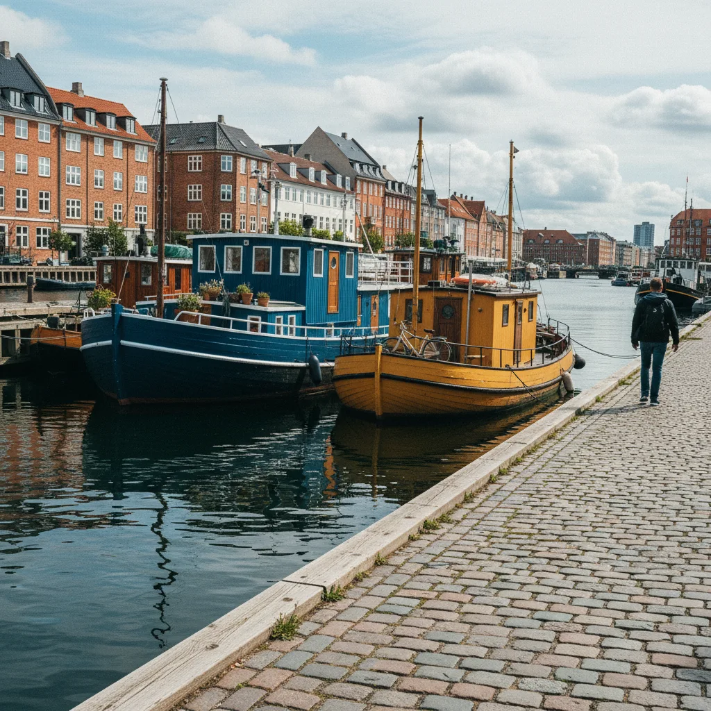 Hausboote im Kopenhagener Hafen