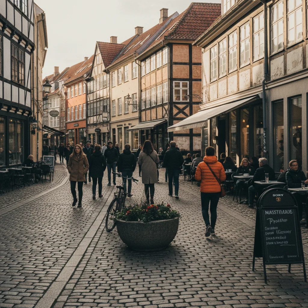 Fussgängerzone in der Altstadt von Hillerød