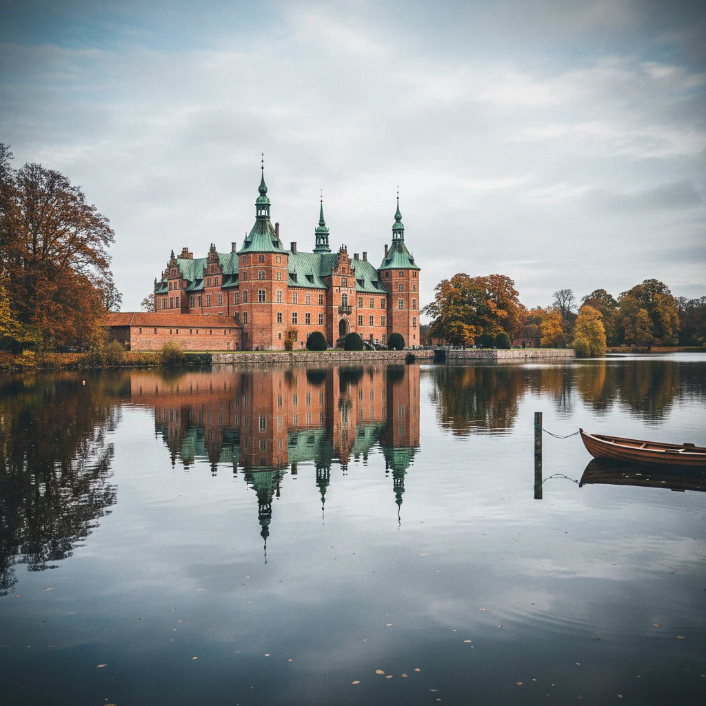 Schloss Frederiksborg in Hillerød spiegelt sich im See