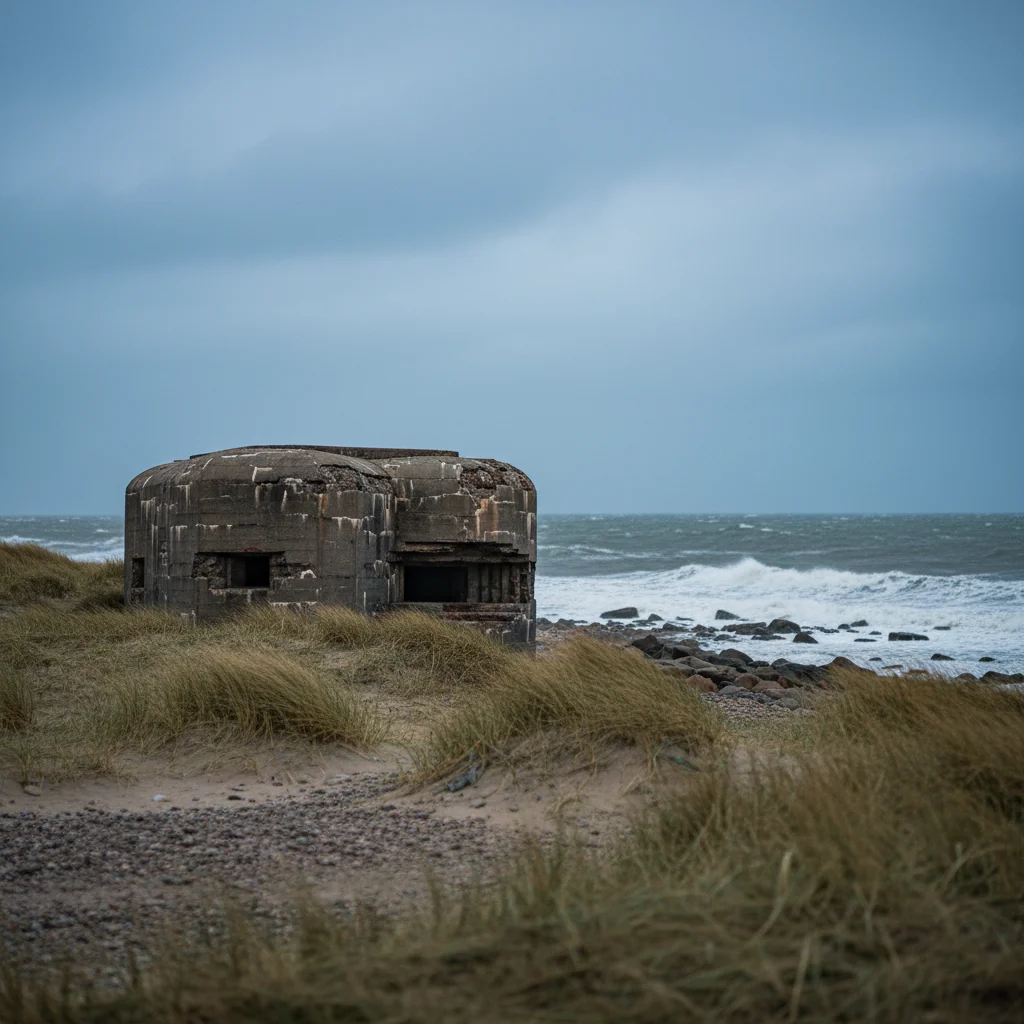 Betonbunker aus dem Zweiten Weltkrieg an der Küste bei Hirtshals