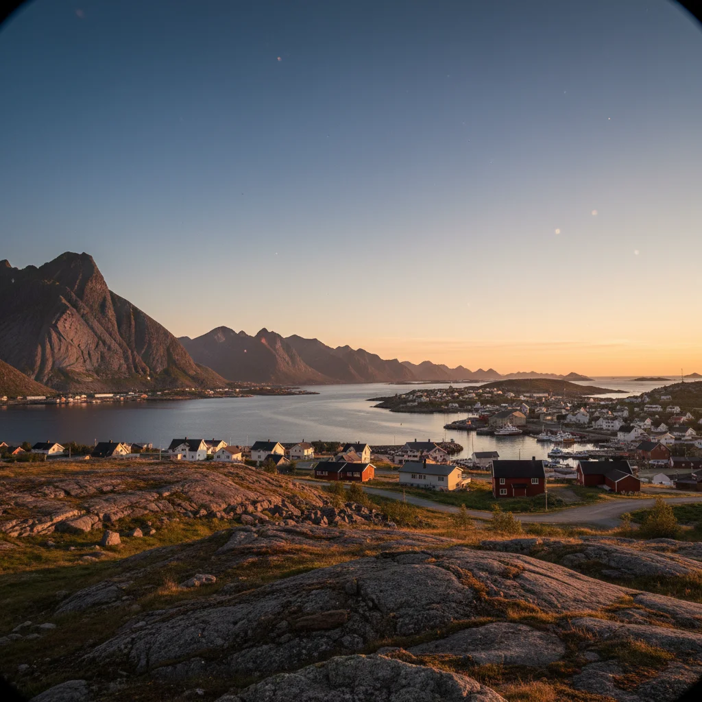 Mitternachtssonne am Nordkap bei Honningsvåg