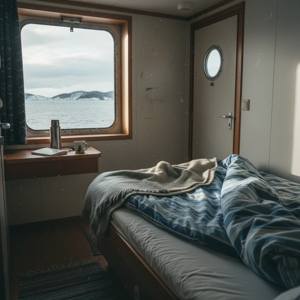 Komfortable Kabine auf einem Hurtigruten-Schiff