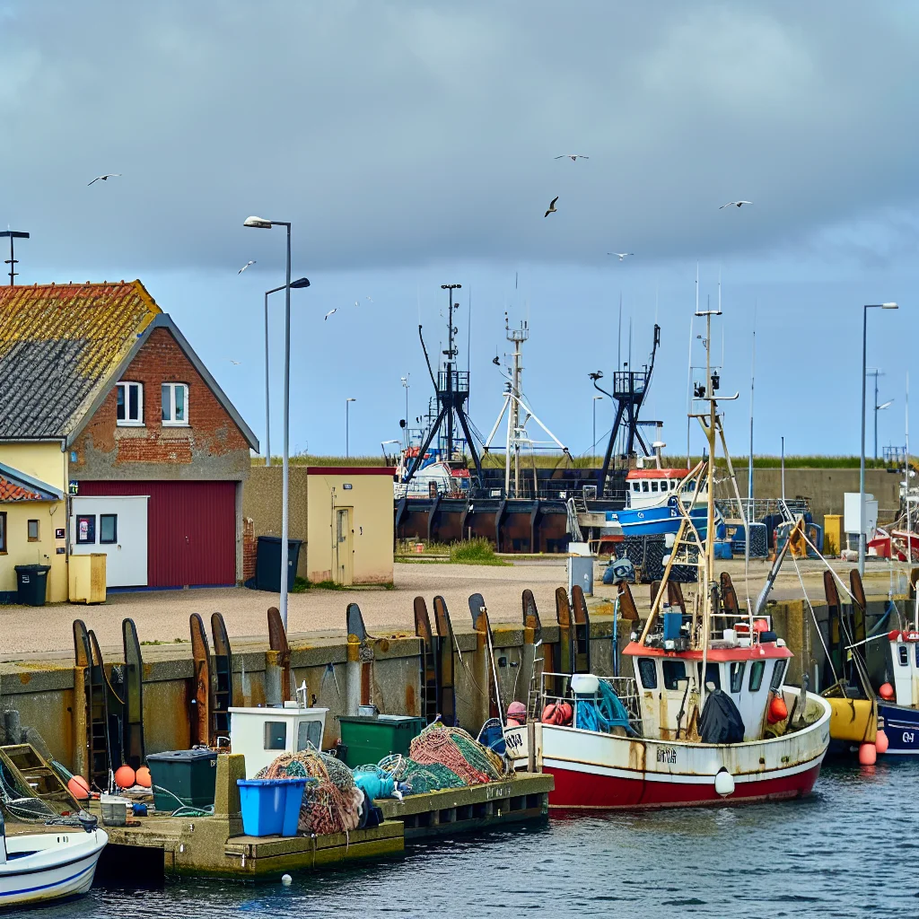 Fischkutter im Hafen von Hvide Sande an der dänischen Westküste