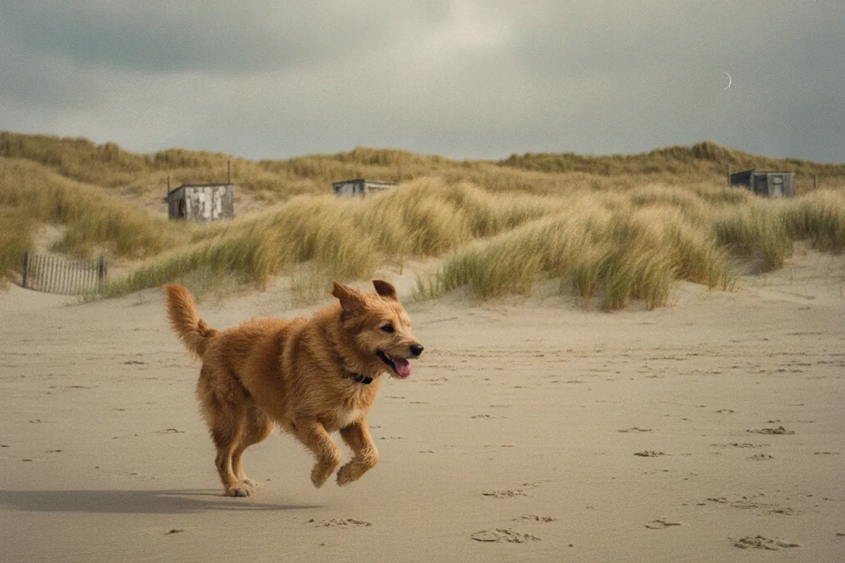 Hund am Strand von Hvide Sande