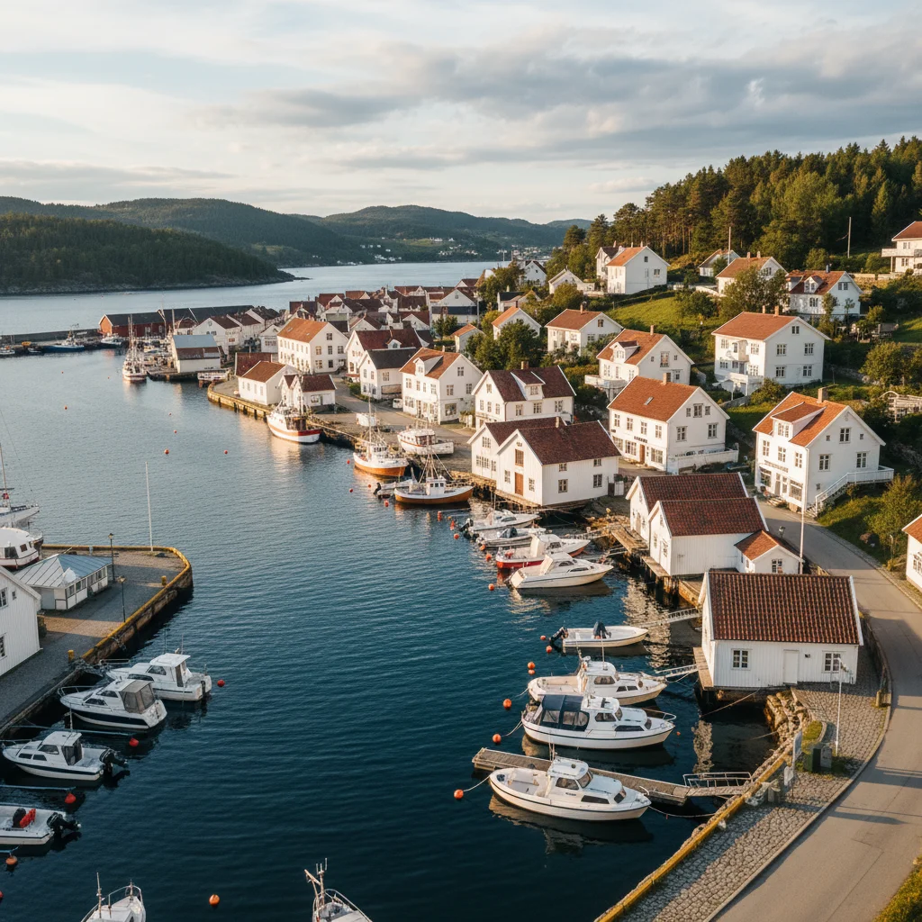 Die Küstenstadt Grimstad in Südnorwegen, wo Ibsen als Apothekerlehrling lebte