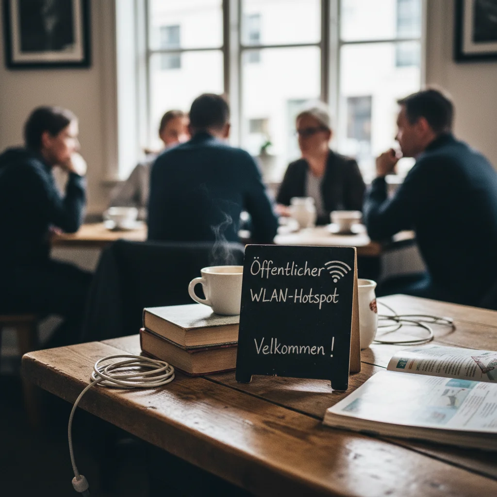 Öffentlicher WLAN-Hotspot in einem dänischen Café