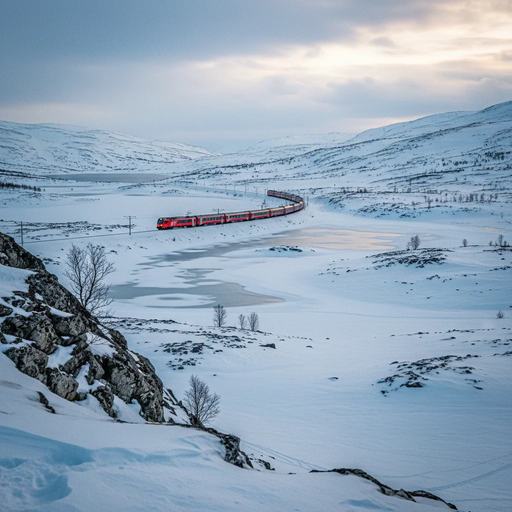 Bergensbahn auf der Hardangervidda-Hochebene in Norwegen