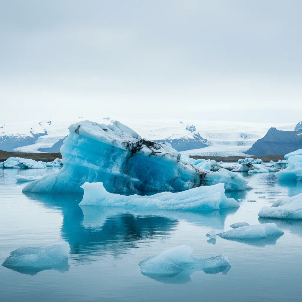 Großer blauer Eisberg treibt in der Jökulsárlón Gletscherlagune