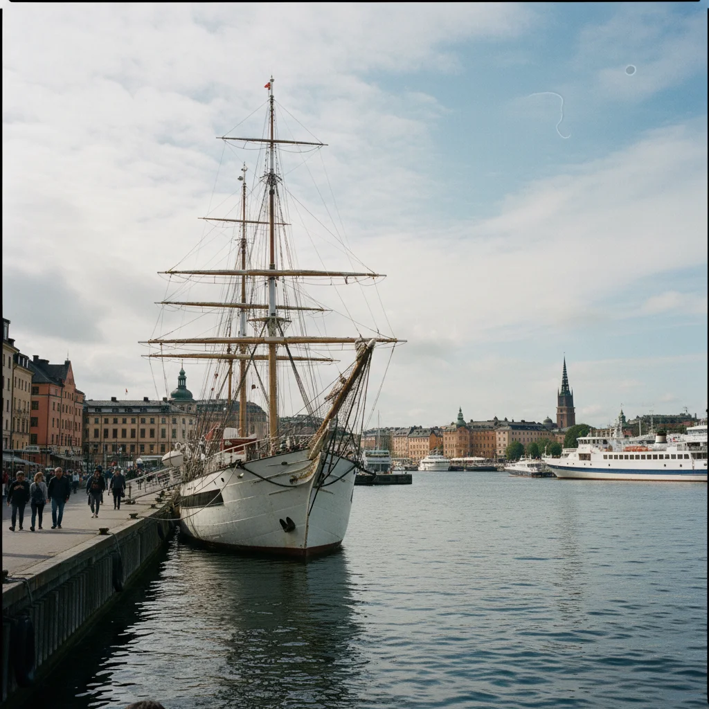 Jugendherberge af Chapman auf einem historischen Segelschiff im Stockholmer Hafen