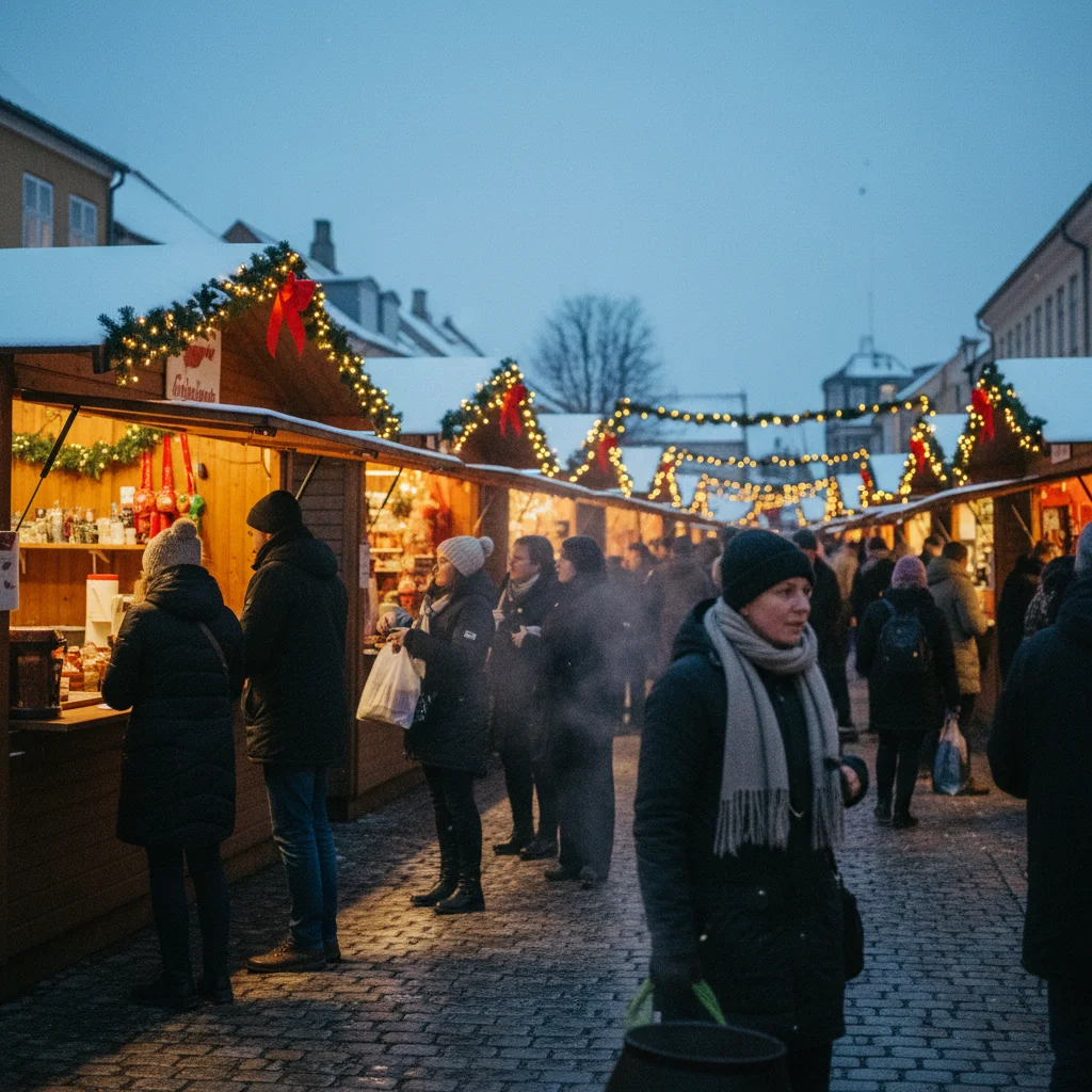 Weihnachtsmarkt in einer dänischen Kleinstadt