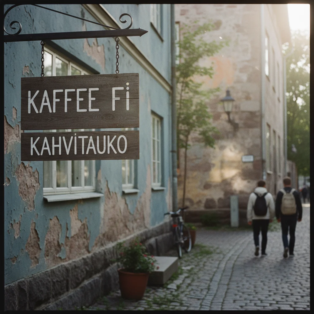 Finnische Kaffeepause mit Gebäck in einer Büroküche