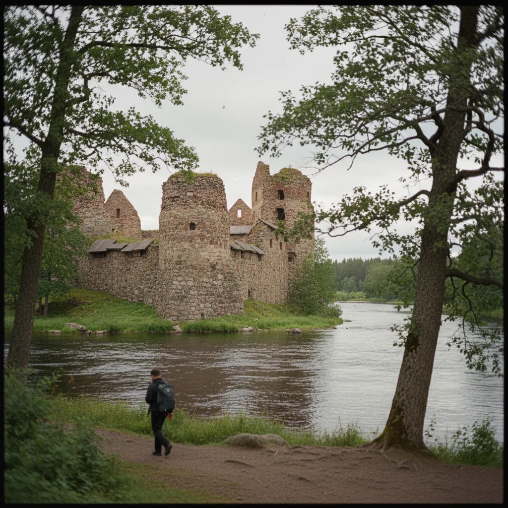 Ruine der Burg Kajaani am Kajaaninjoki
