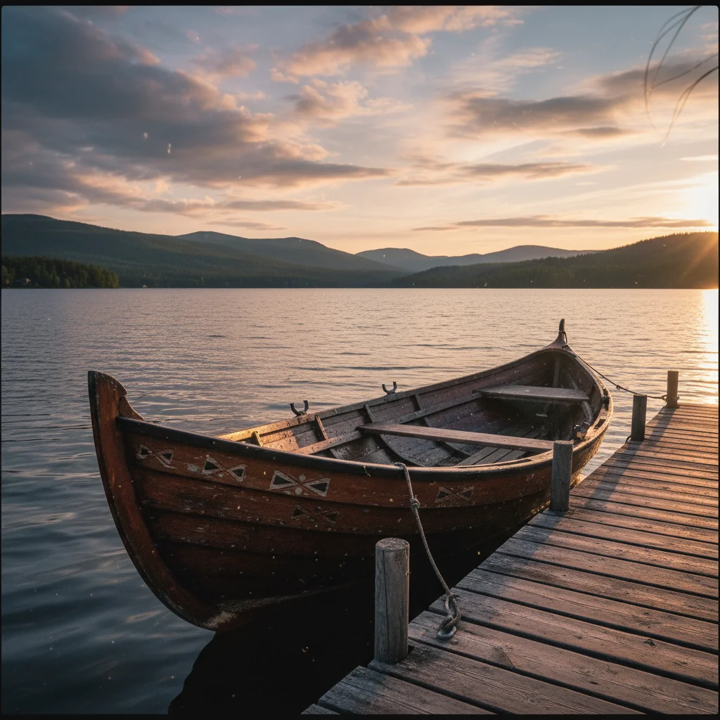 Traditionelles Teerboot auf dem Kajaaninjoki
