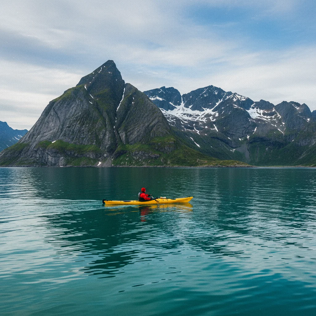 Seekajak vor der Küste der Lofoten