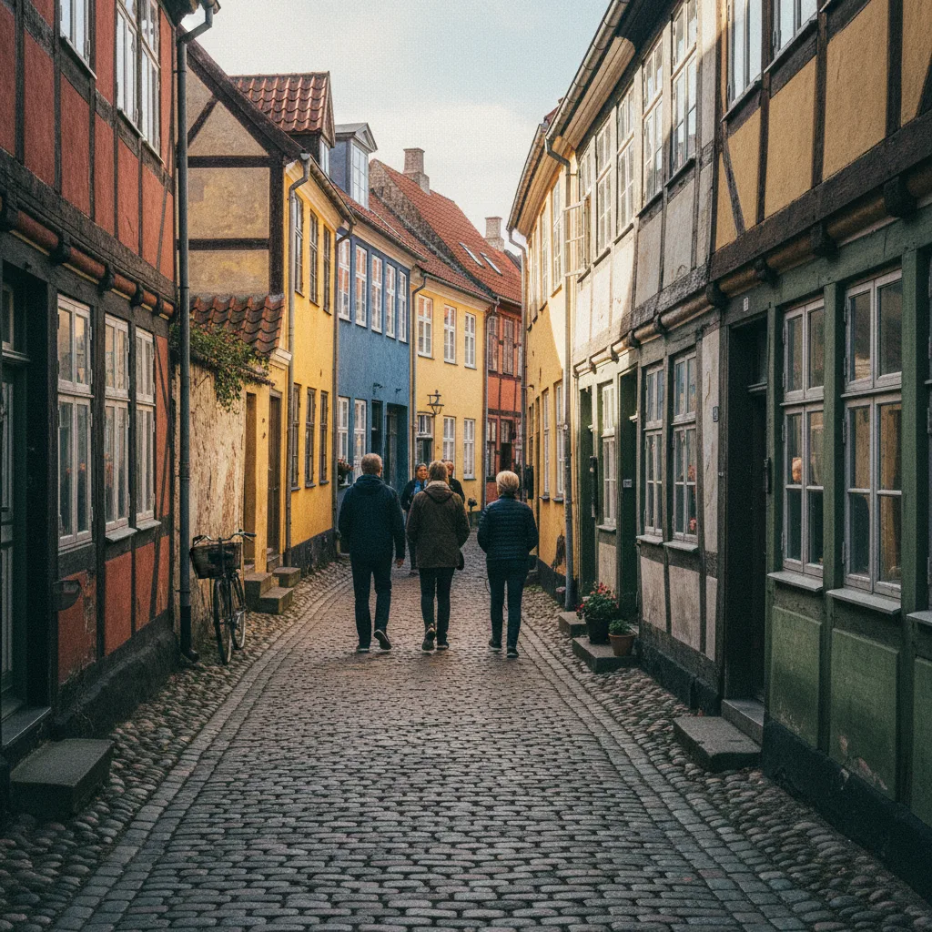 Historische Gasse in der Altstadt von Kerteminde